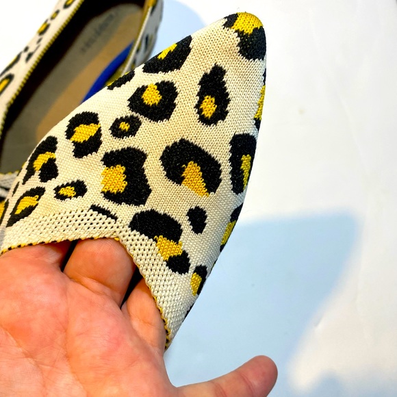 Jet’Accompaigne Toujours Neon Yellow Cheetah/Leopard Print Knit Shoes 8.5-9 - Picture 12 of 12